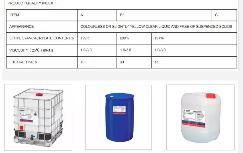 99.5% Purity Ethyl 2-Cyanoacrylate with Reach Certification