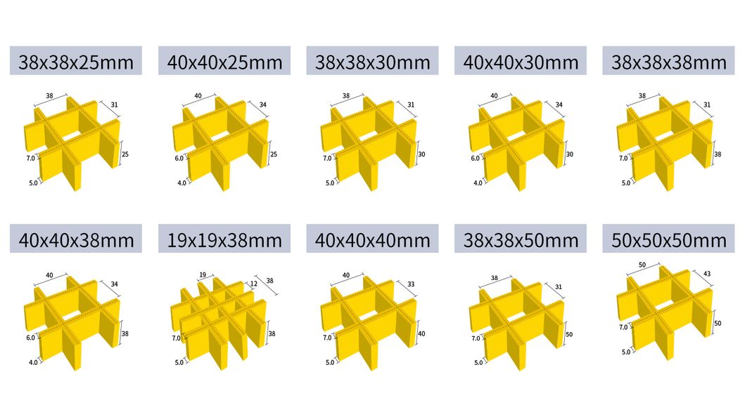 Acidproof Fiberglass FRP Phenolic Grating Non-Conducting Molded Pultruded Grating with High Quality