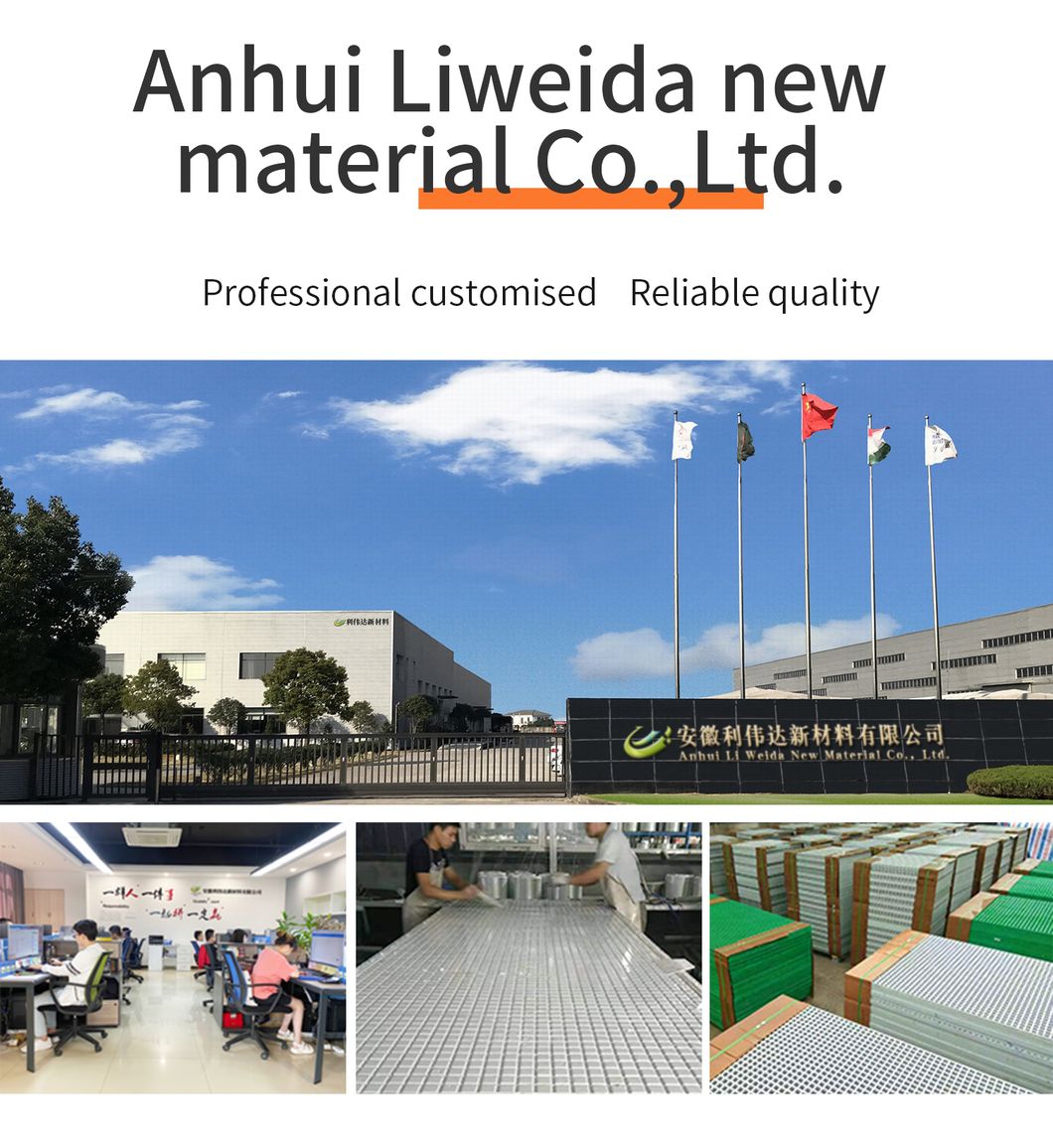 Acidproof Fiberglass FRP Phenolic Grating Non-Conducting Molded Pultruded Grating with High Quality