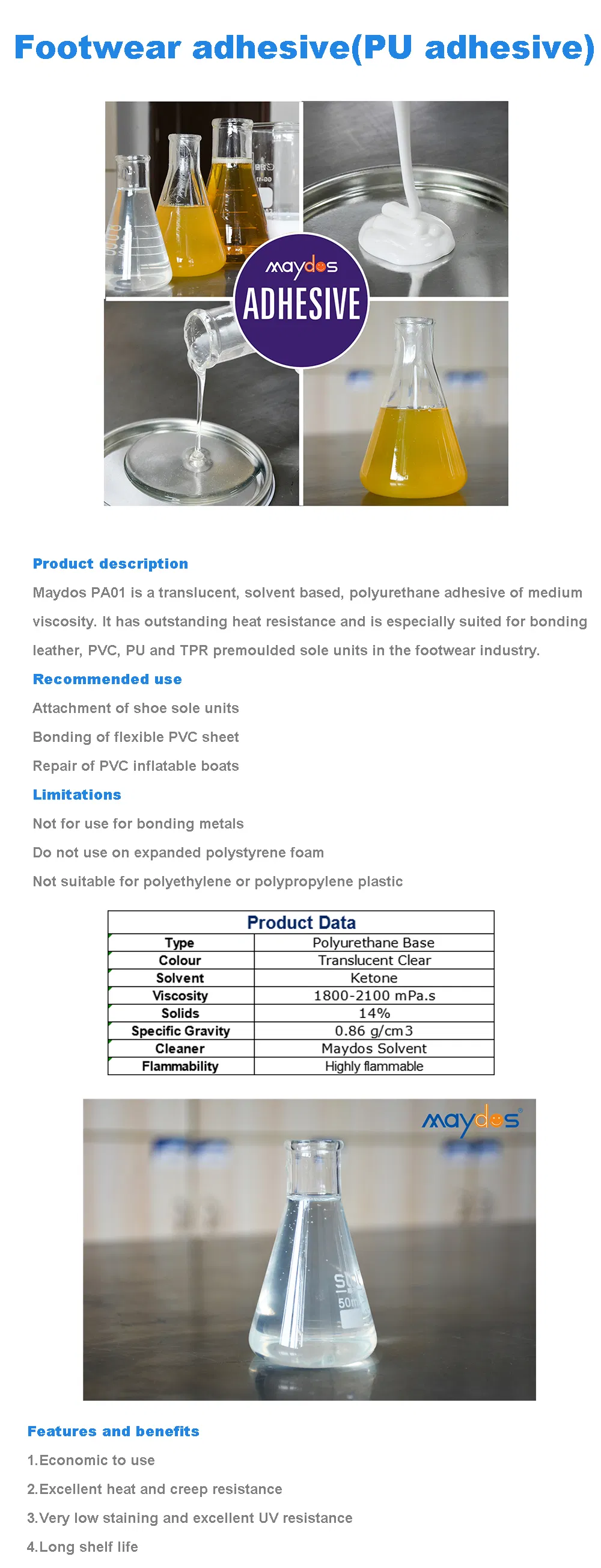 Maydos PU Adhesive for Shoes