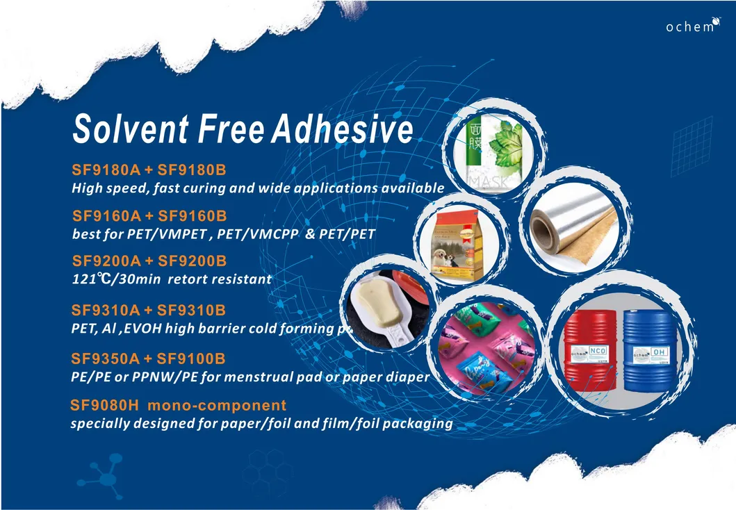 Ochem Sf9080 Mono Component Solvent Free Adhesive for Paper/Foil Zipper Packaging