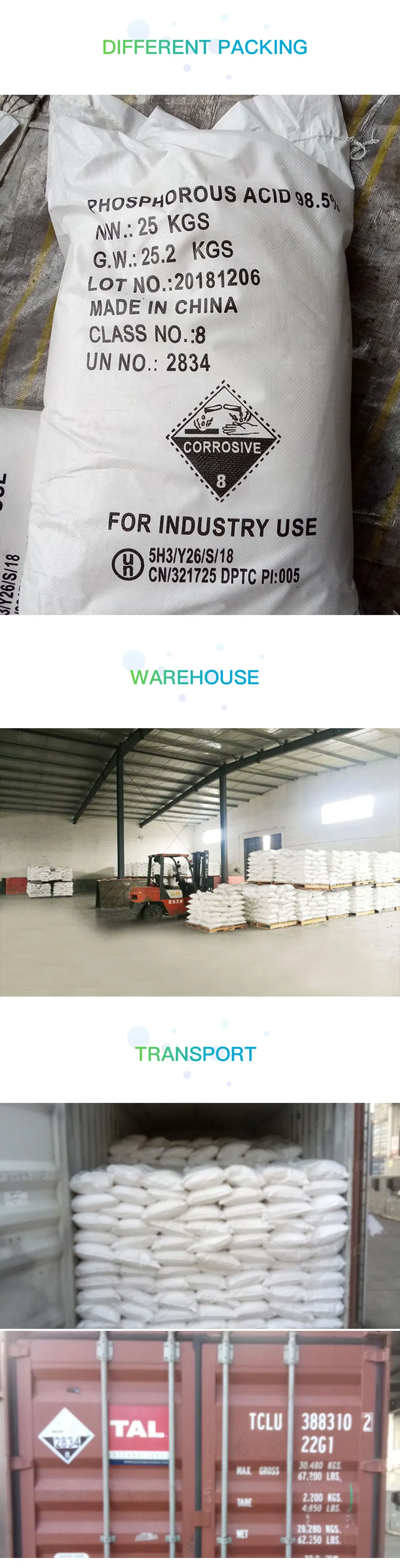 Phosphorous Acid Fengda Factory Supply 99% Min White Crystal 10294-56-1 Phosphorous Acid