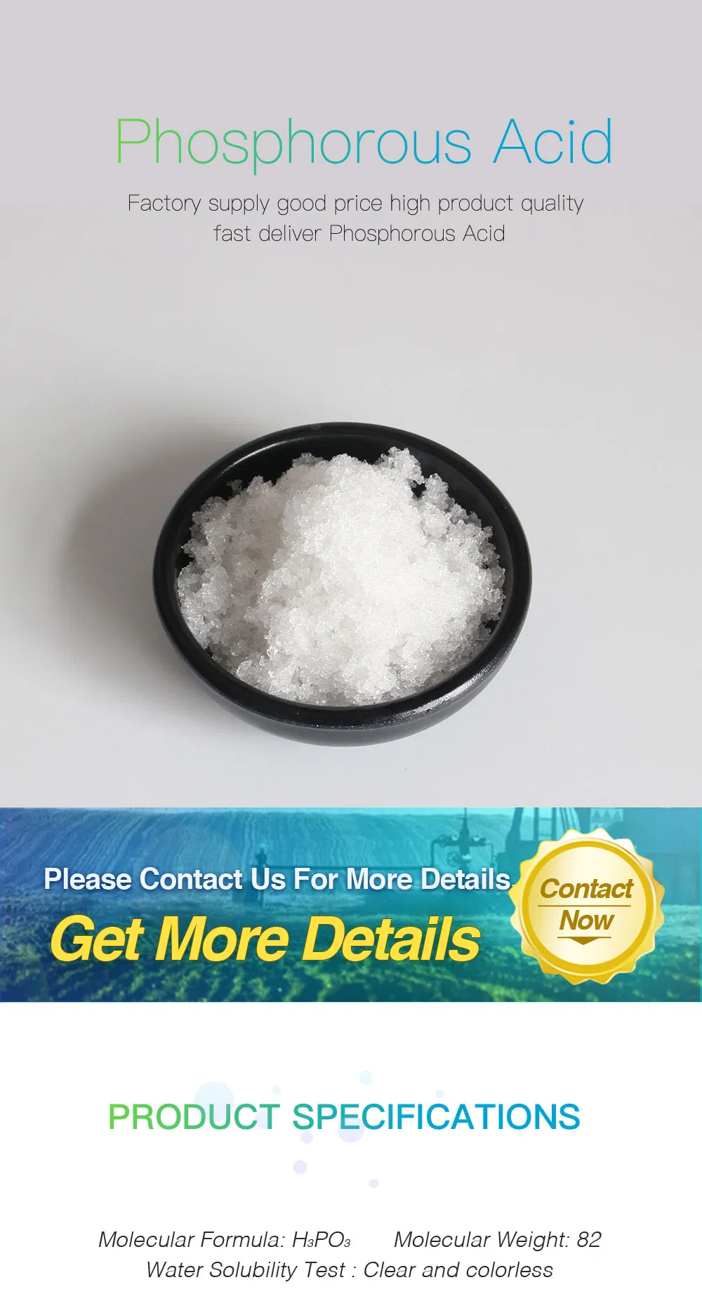 Phosphorous Acid Fengda Factory Supply 99% Min White Crystal 10294-56-1 Phosphorous Acid