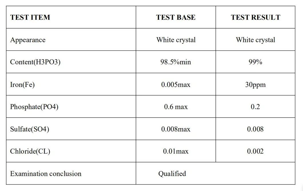 Phosphorous Acid Production Plant Supply CAS 13598-36-2 White Crystals Phosphoric Acid 75 85% H3po3 Food