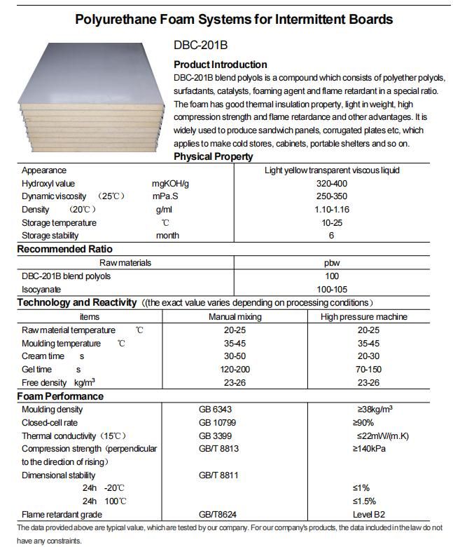 Polyurethane Rigid Foam Isocyanate Mdi and Blend Polyol