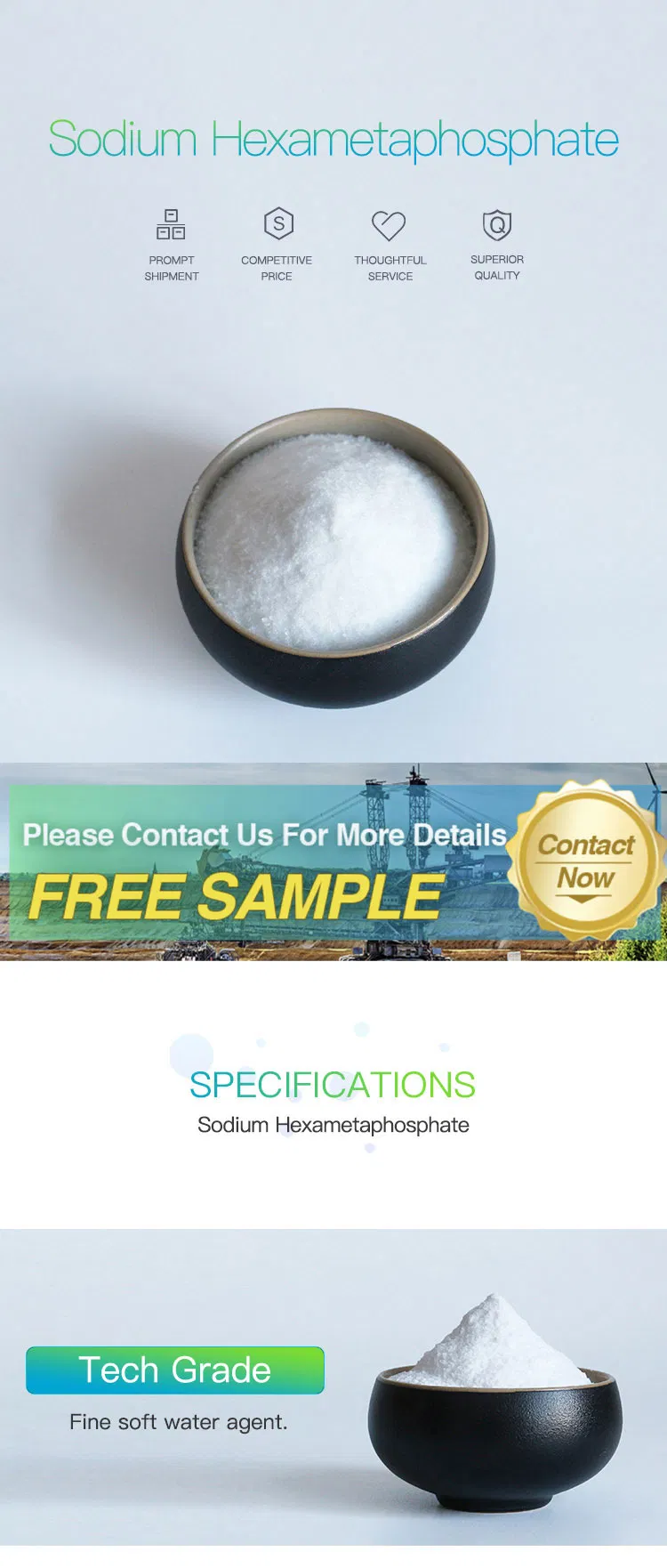 Sodium Hexametaphosphate Industrial Food Gradepowder Price 10124-56-8 68915-31-1 Sodium Hexametaphosphate