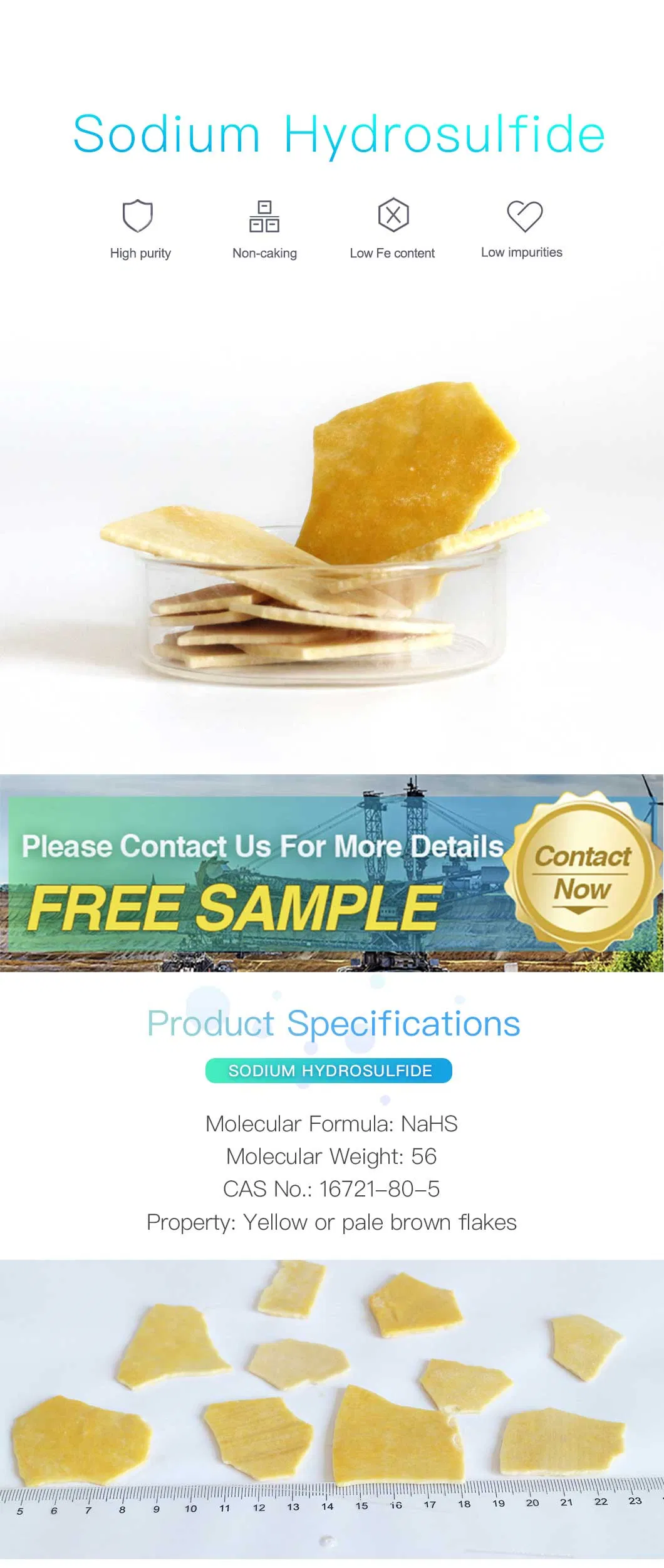 Sodium Hydrosulfide Flake Price 16721-80-5 70% Nahs Solid Sodium Hydrosulphide Sodium Hydrosulfide