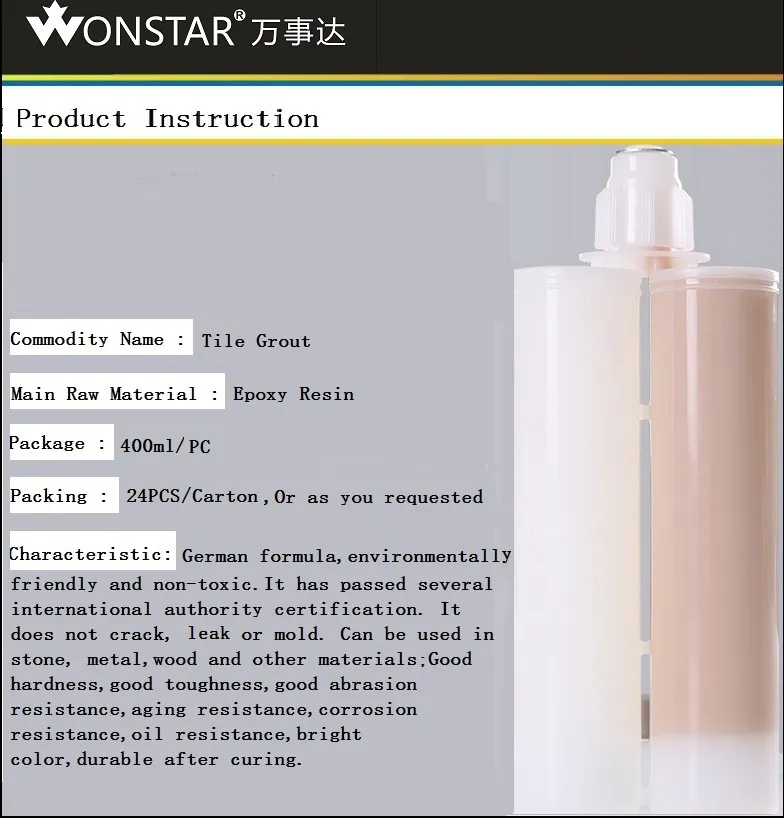 Wonstar Easy & Safest Work Epoxy Tile Grout