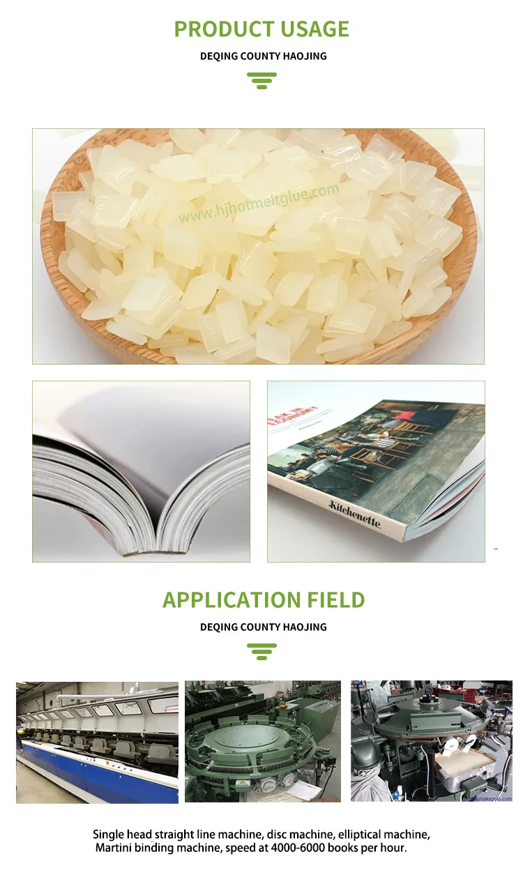 Yellowish Hot Melt Bookbinding Glue for Cover Books Coated Paper with Good Performance